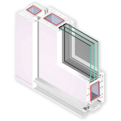 Veka műanyag bejárati ajtó metszet