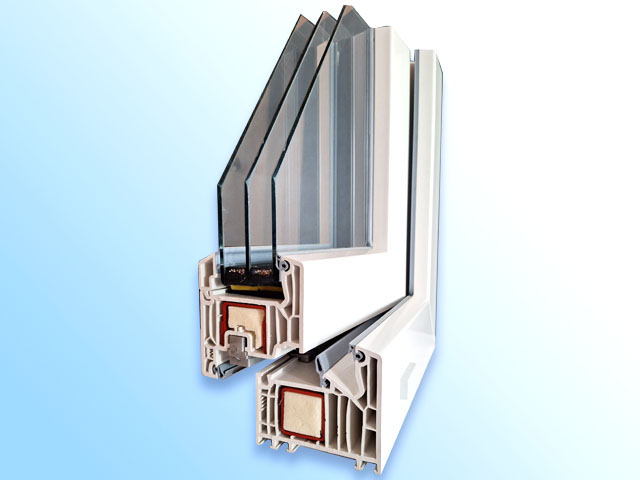 AMG 82 MD fehér műanyag ablak profil metszet.