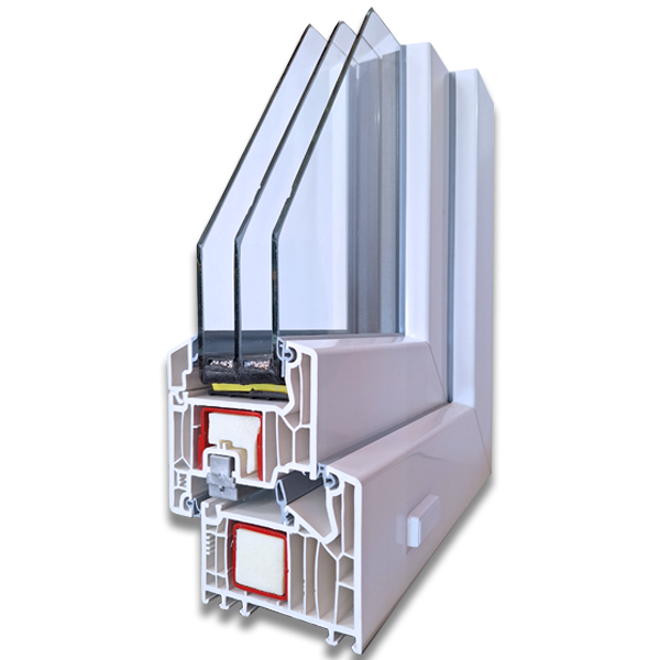 AMG 86 MD PP műanyag ablakprofil – középtömítéses rendszer PURE szigeteléssel és háromrétegű üvegezéssel