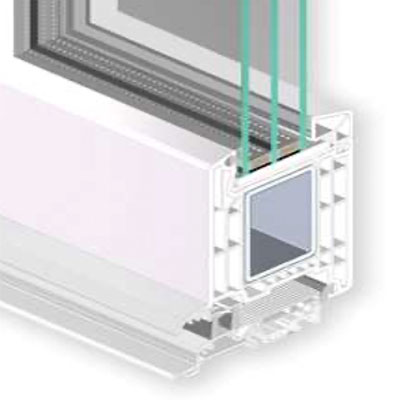 VEKA ajtóprofil metszetrész alumínium akadálymentes küszöbbel