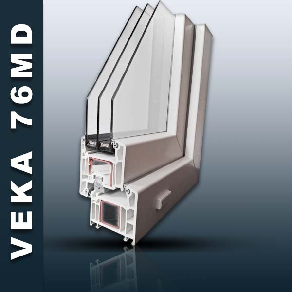 VEKA 76 MD ablakprofil közelről – hőszigetelt, többkamrás szerkeze